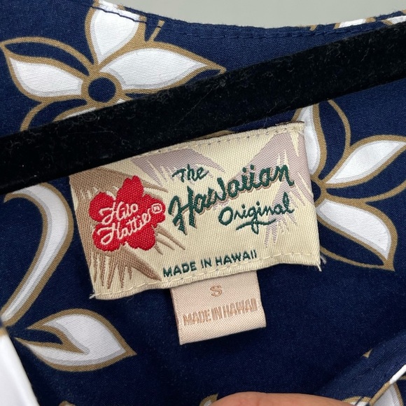 Hilo Hattie Blue Orchid Floral Hawaiian Mini Summer Vacation Dress - Picture 5 of 6